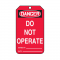 Accuform Danger Do Not Operate Plastic Safety Tag